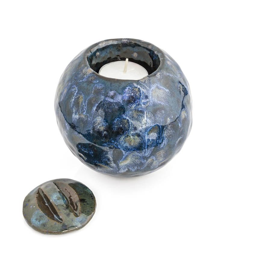 urn_mini_kleine_keramiek_keramische_bijzondere_blauw_effectglazuur_handwerk