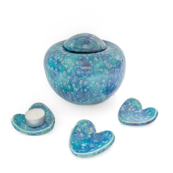 Middelgrote_midi_urn_urnen_keramiek_keramische_effectglazuur_blauw_lila_deksel_waxinelichtje_kopen_bijzondere_unieke_handgemaakt_op_maat